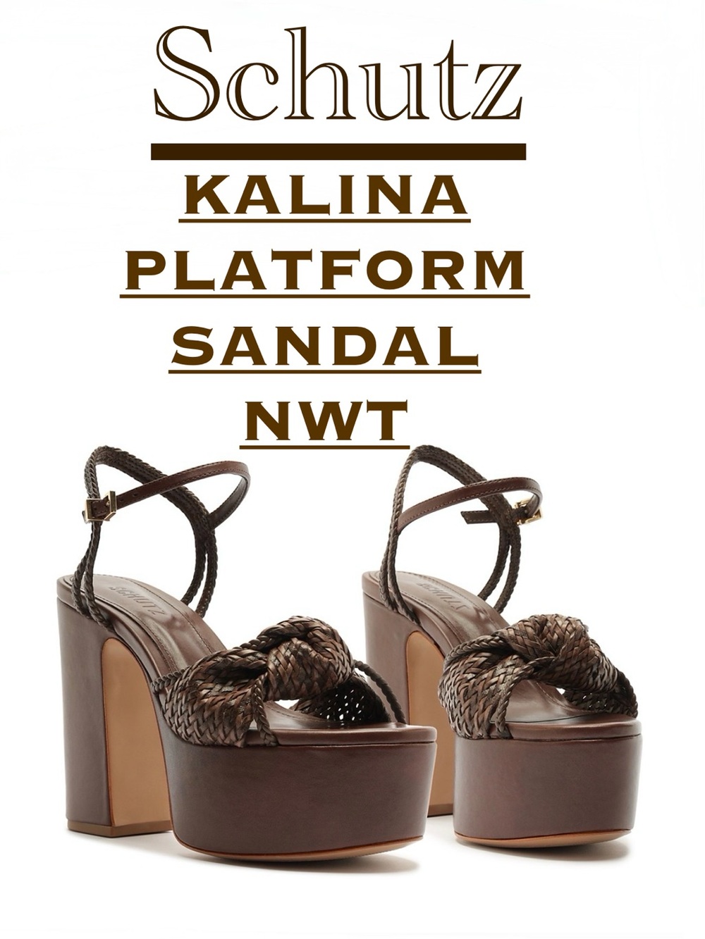 NWT SCHUTZ Kalina Platform Heeled Sandal SIZE 7 1/2
